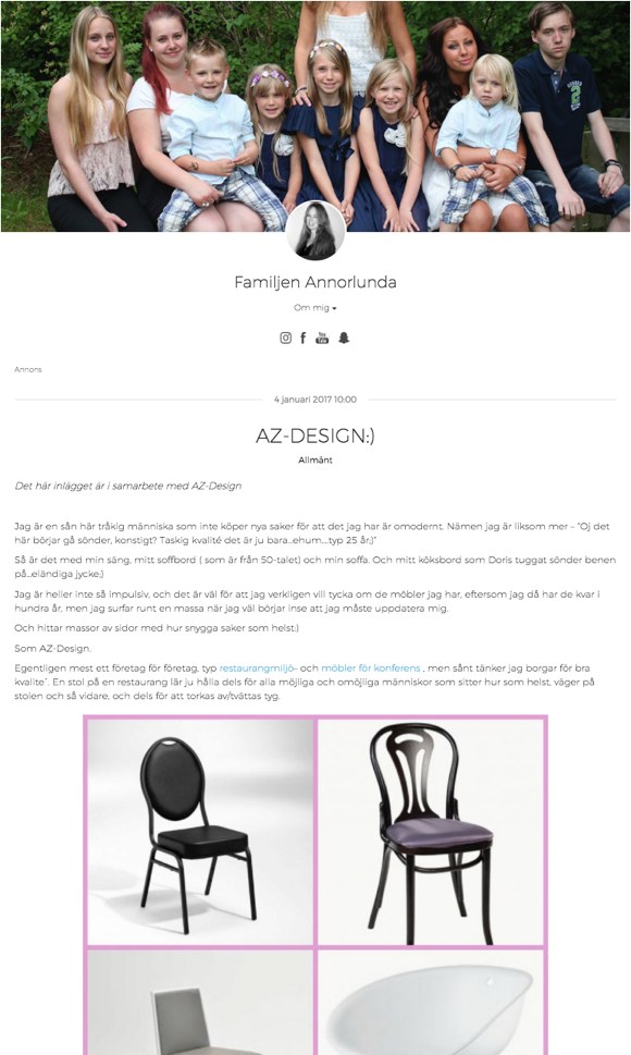 Carola Wetterholm - Samarbete med AZ Design