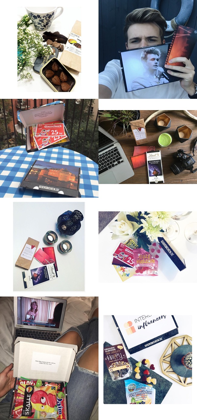 Kollage från Instagram - Samarbete med Godisboxen