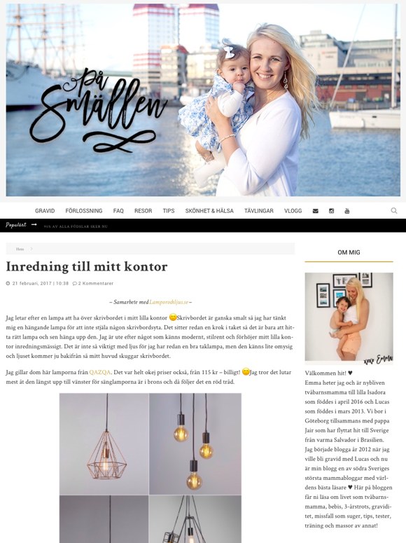 Emma Tigers - Samarbete med Lamporochljus.se